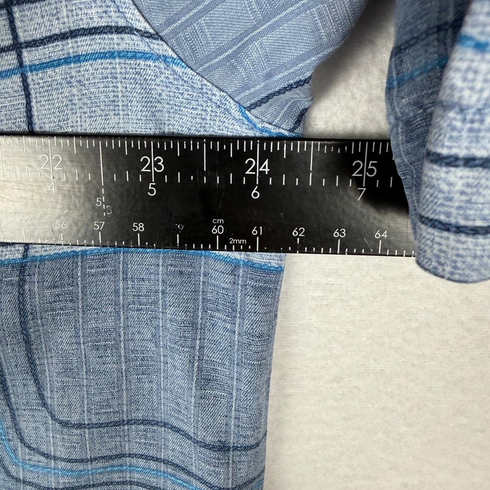 Tommy Bahama Mens L Blue 70s Geometric Square Print 100% Silk Short Sleeve Shirt - Picture 9 of 9